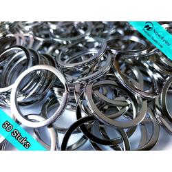 Now4you Zilveren sleutelringen 30 mm diameter (50 stuks) | Sleutelring voor sleutelhanger | Splitringen
